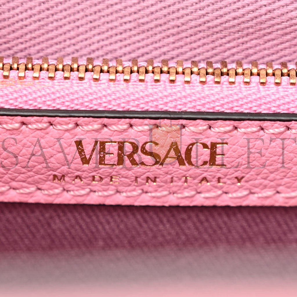 VERSACE GRAINED CALFSKIN SMALL LA MEDUSA CHAIN TOTE BABY PINK (22*17*10cm)