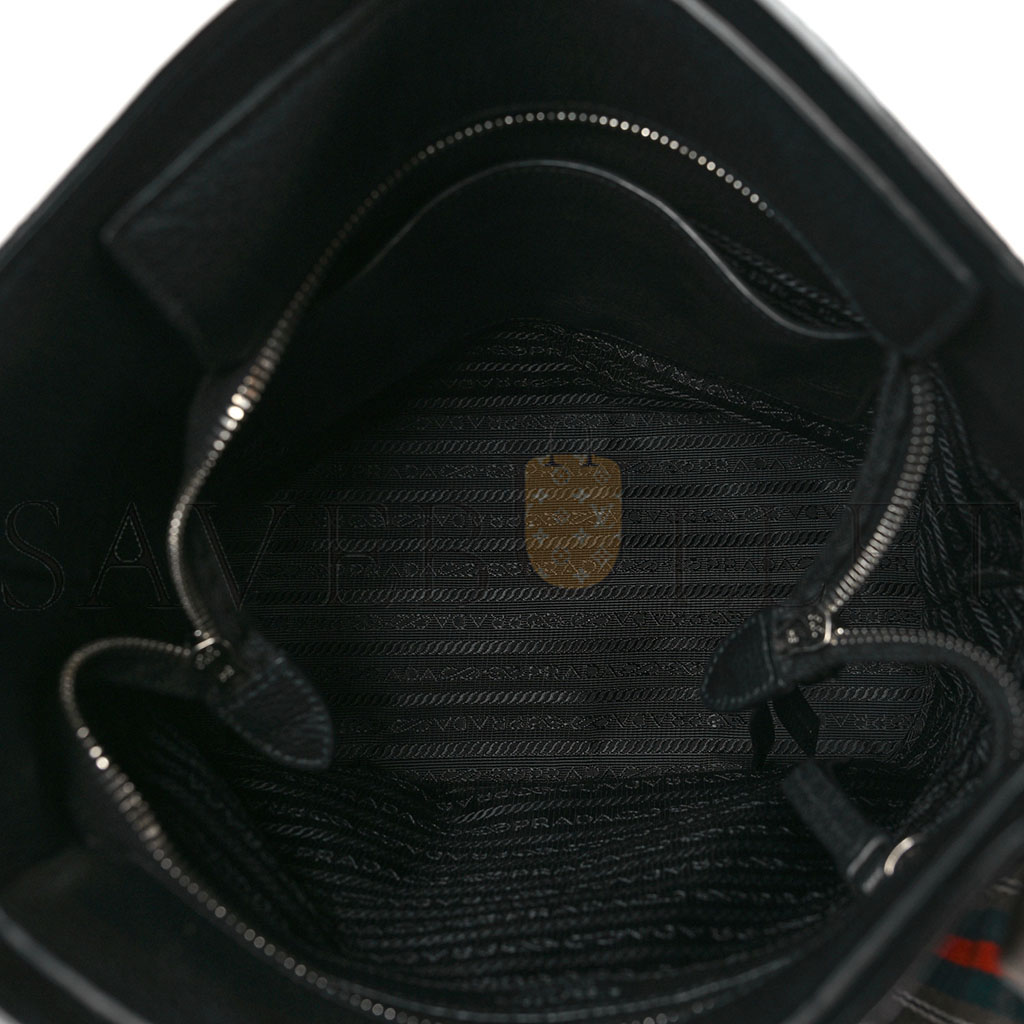 PRADA VITELLO PHENIX LOGO HOBO BLACK (30*27*13cm)