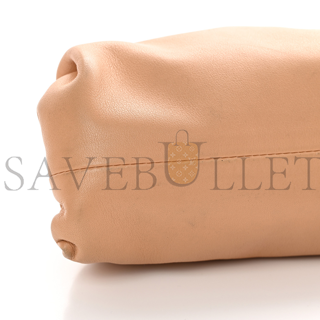 BOTTEGA VENETA CALFSKIN TEEN POUCH ALMOND (29*18*8cm)