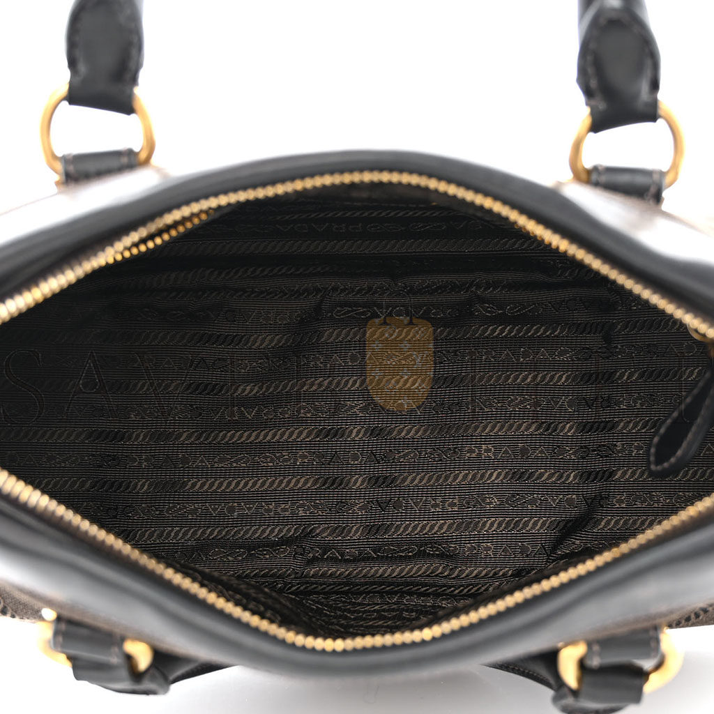 PRADA JACQUARD LOGO TOTE CORDA BRUCIATO (34*17*11cm)