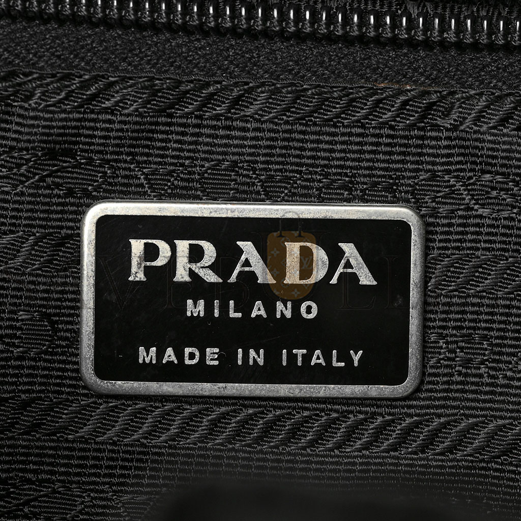 PRADA NYLON VELA BAG BLACK (33*24*15cm)