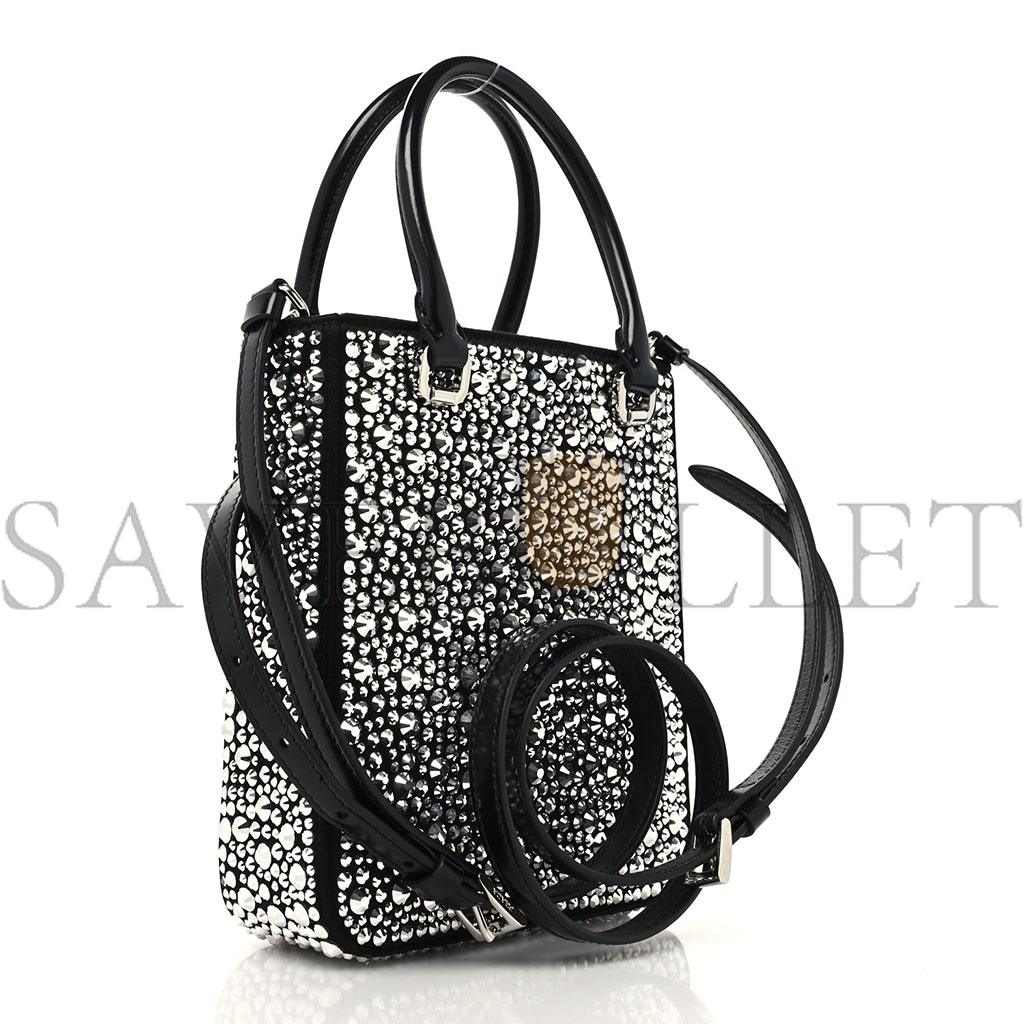 PRADA SATIN CRYSTAL SMALL TOTE BAG METAL (18*15*2cm)