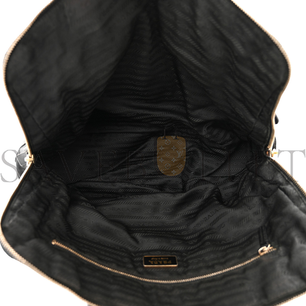 PRADA TESSUTO NYLON CALFSKIN TOTE BLACK (36*27*11cm)