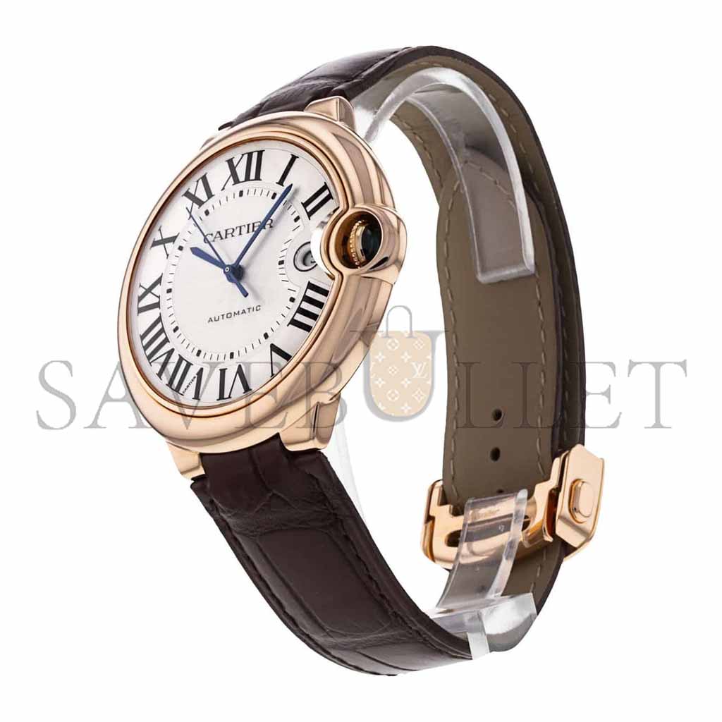 CARTIER BALLON BLEU DE MEN'S SILVER BROWN CARTIER WATCH WGBB0030