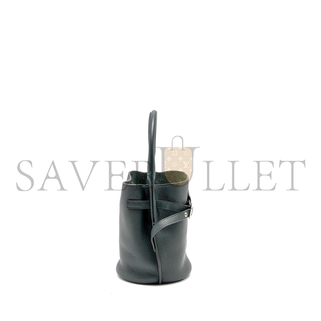 CELINE CELINE NANO BUCKET BIG BAG GRAINED CALFSKIN DARK GREEN SHW (21*15*15cm)