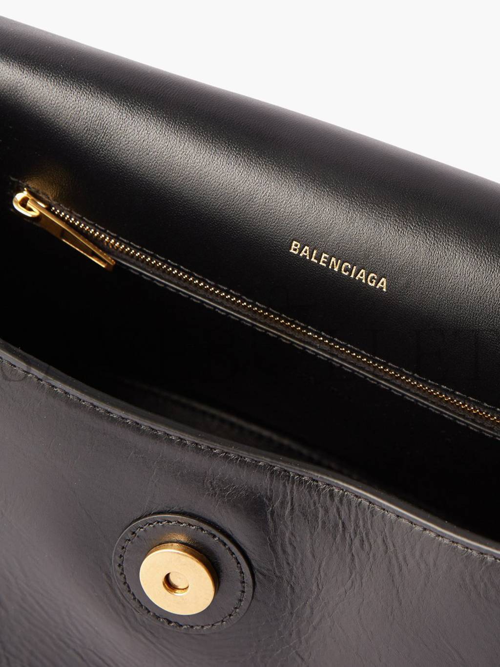 BALENCIAGA BLACK DOWNTOWN M CHAIN-HANDLE LEATHER SHOULDER BAG MATCHESFASHION US (33*20.3*14.5cm)