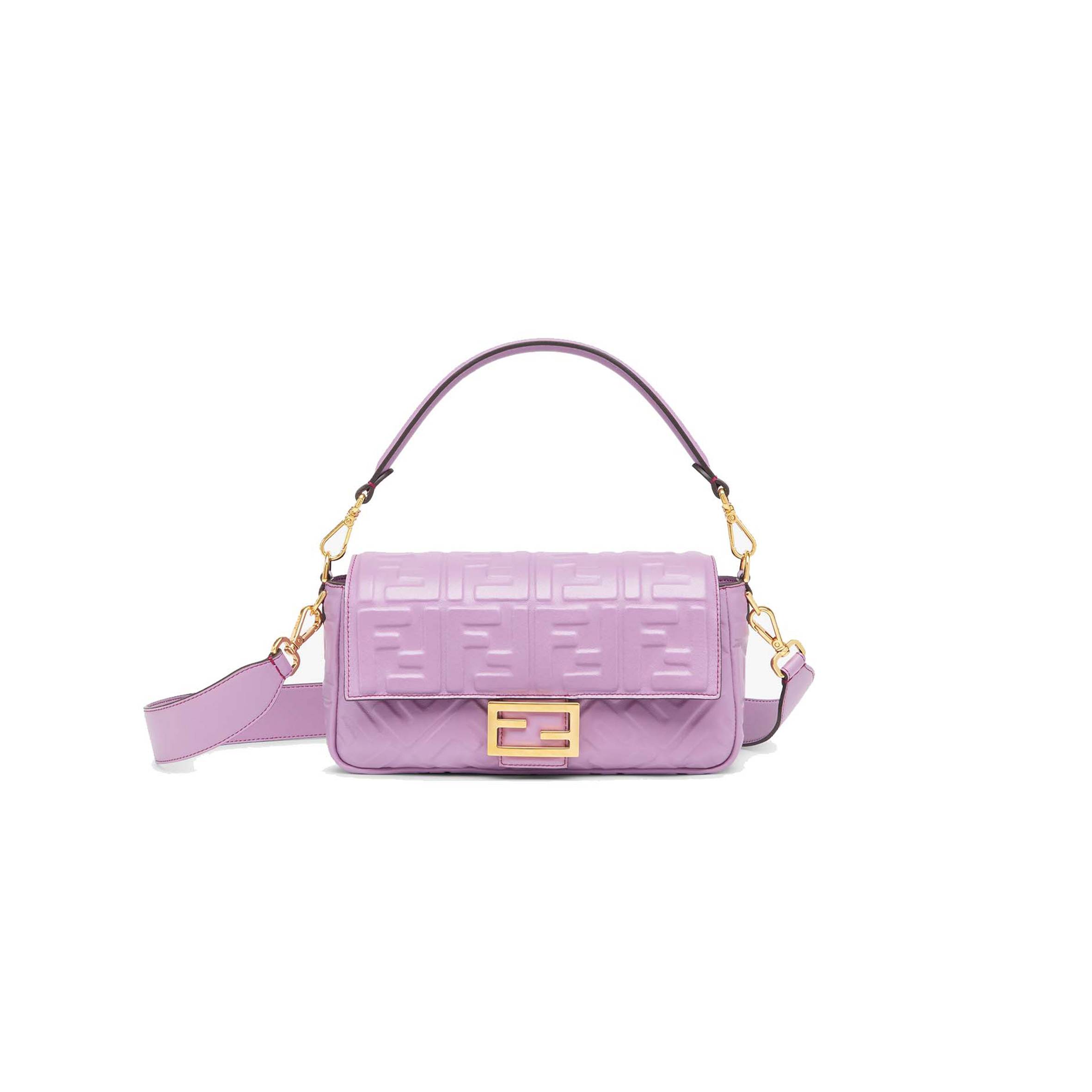 FENDI BAGUETTE - LILAC NAPPA LEATHER BAG 8BR600A72VF1JCL (27*15*6cm)