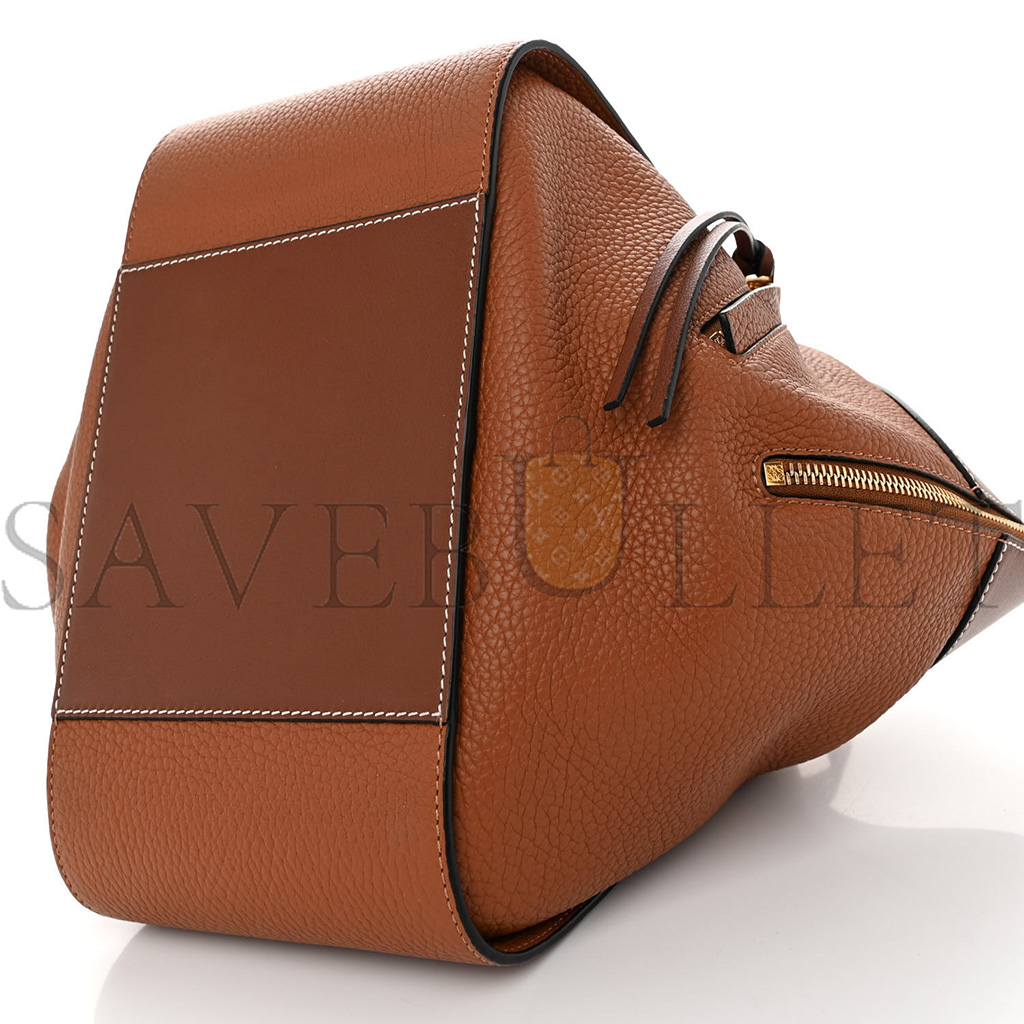 LOEWE GRAINED CALFSKIN SMALL HAMMOCK SHOULDER BAG TAN (30*25*13.5cm)