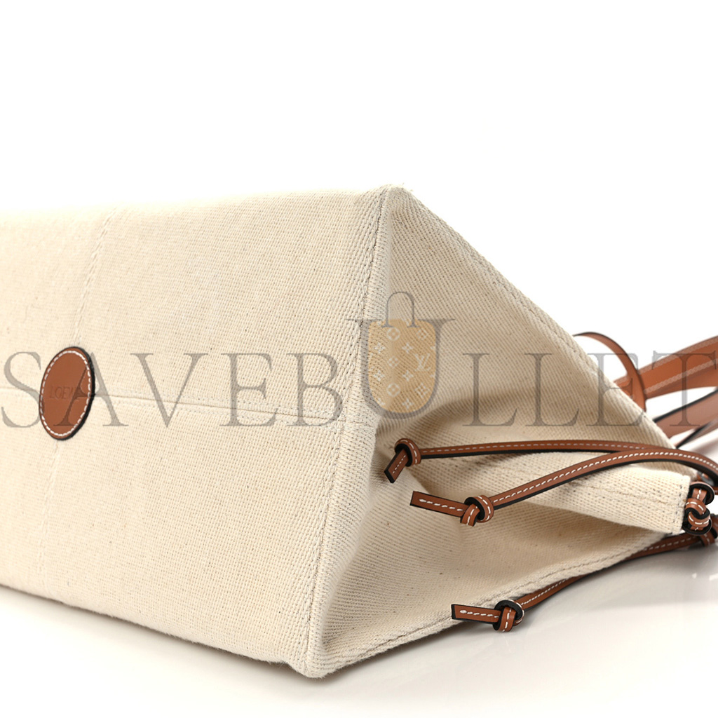 LOEWE CANVAS CALFSKIN SMALL CUSHION TOTE BEIGE (32*23*15cm)