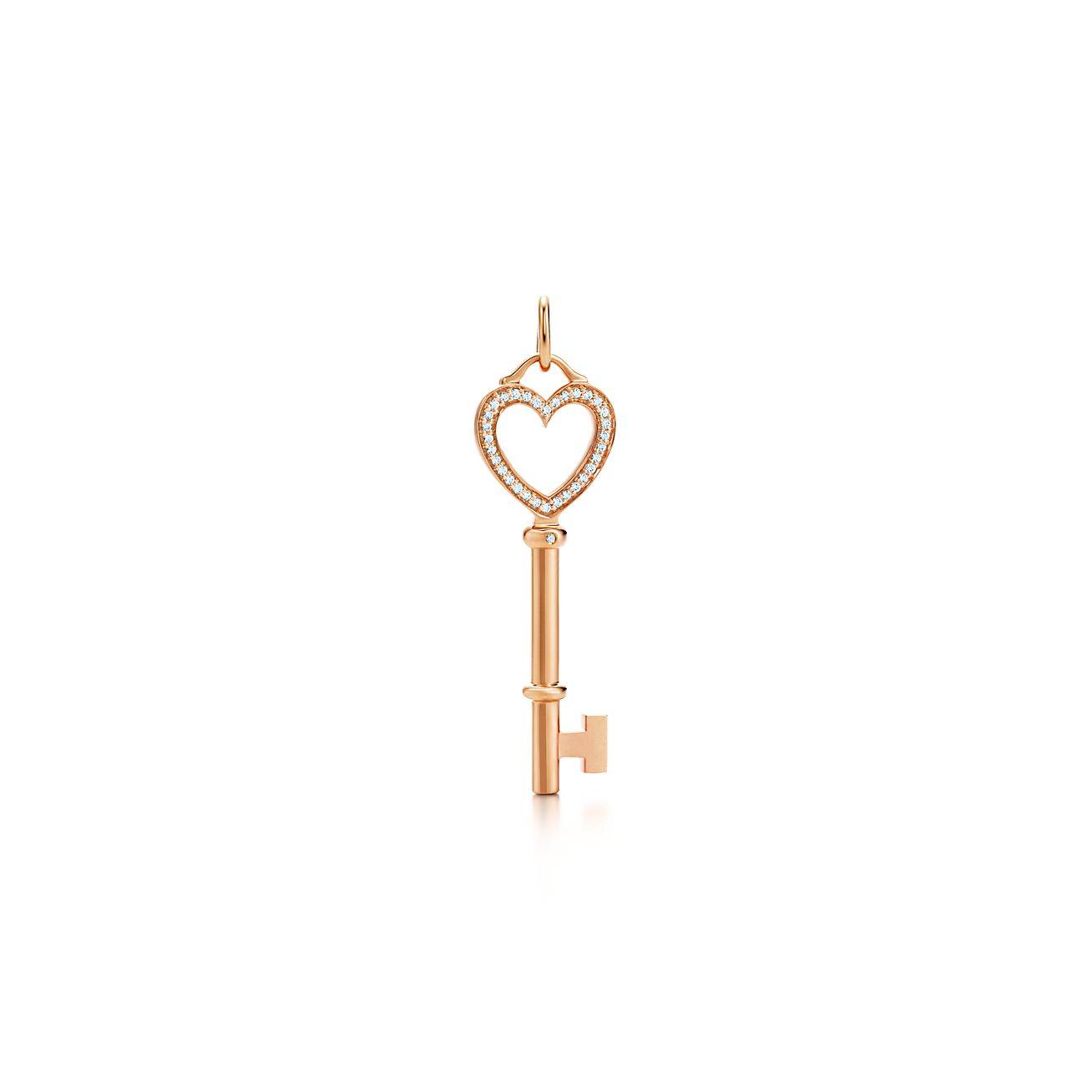 TIFFANY KEYS HEART KEY IN ROSE GOLD WITH DIAMONDS, MEDIUM