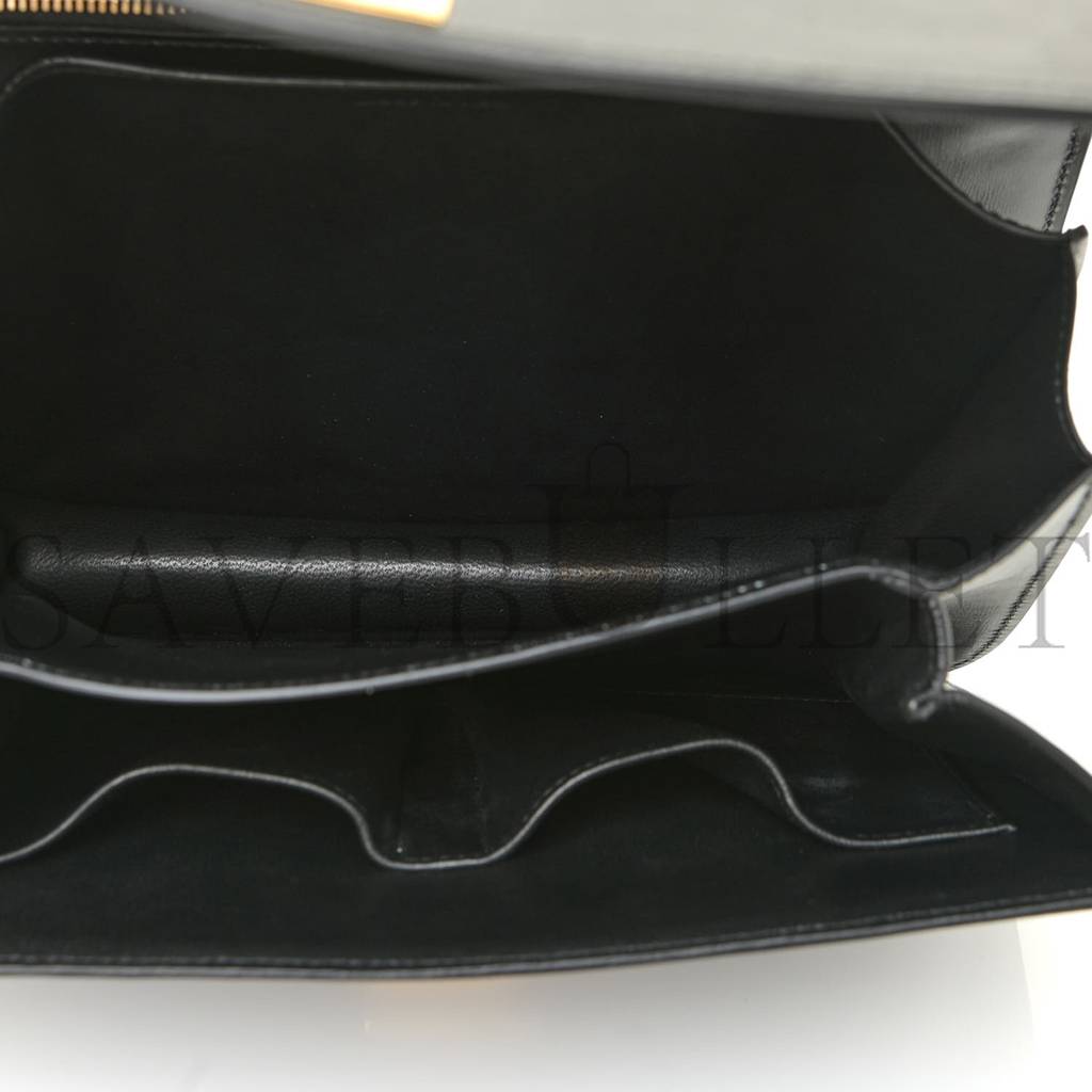 CELINE BOX CALFSKIN MEDIUM CLASSIC BOX FLAP BAG BLACK (23*18*7cm)